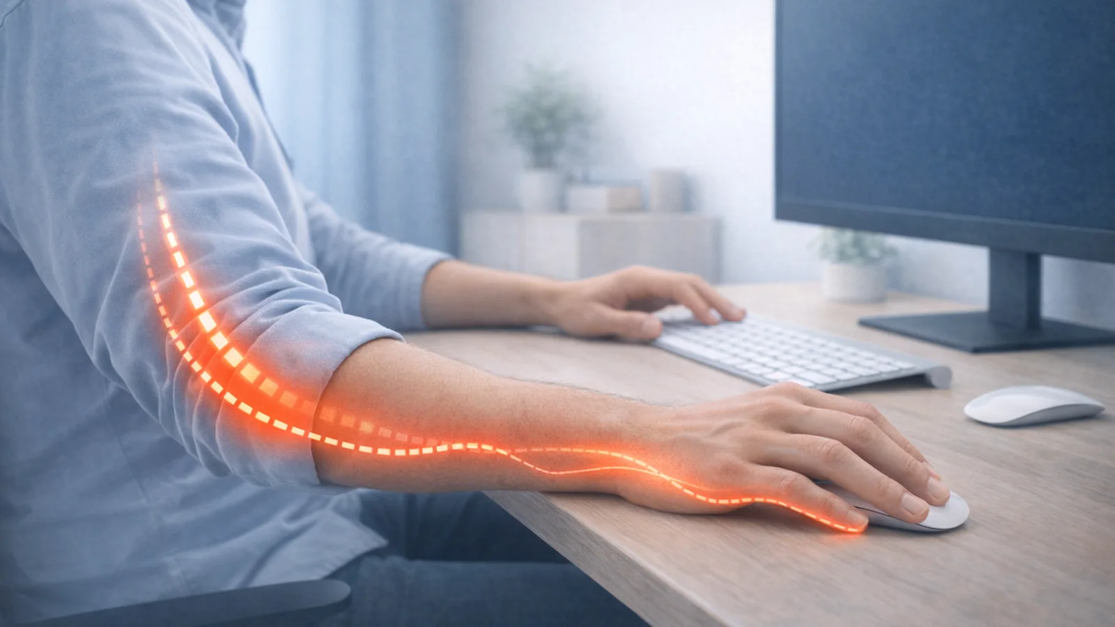 Desk Elbow Pain at a Computer: Fix Inner Elbow Pain and Pinky Tingling | Posture Reminder AI