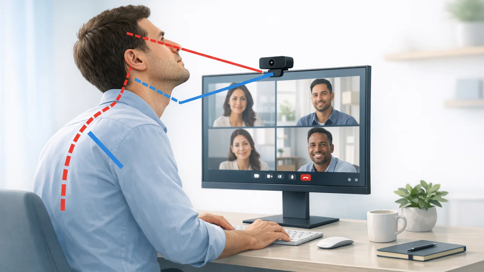 Zoom Neck Pain: Why Video Calls Hurt Even When Your Desk Setup Looks Correct | Posture Reminder AI blog