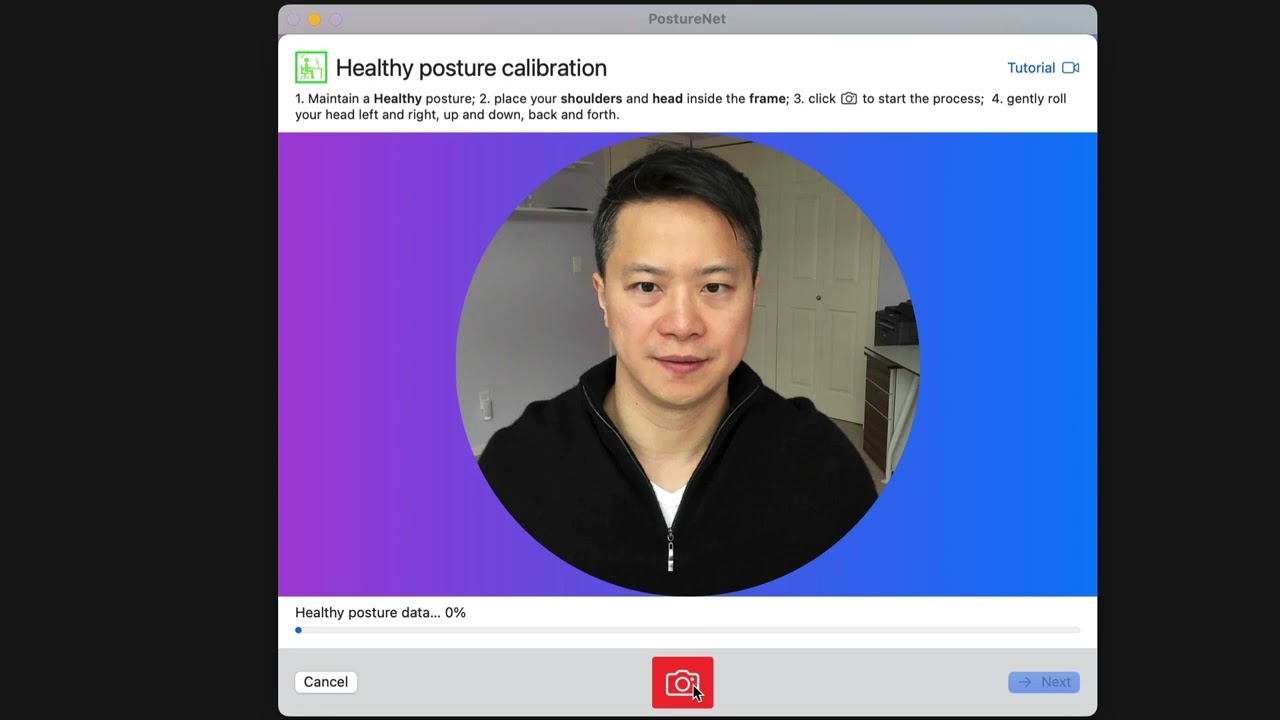 Posture Reminder AI healthy posture calibration walkthrough