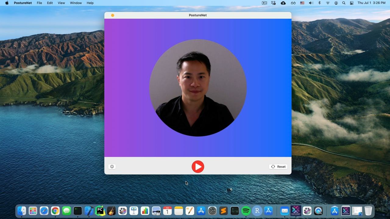 Posture Reminder AI running on a Mac
